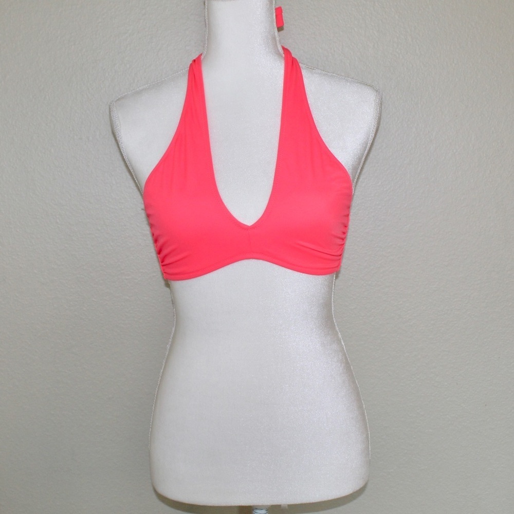 Pink Victoria Secret Bright Pink Tie Bikini Top - Size Small